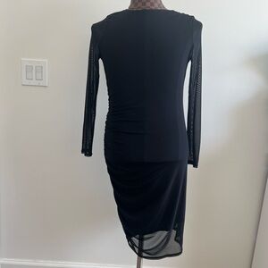 Rebecca Mankoff Elegant Black stretch Dress with side gather size m
